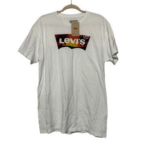 Levi’s NWT White Tropical Logo Graphic Tee Mens Size Large‎
